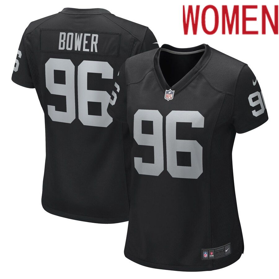 Women Las Vegas Raiders #96 Tashawn Bower Nike Black Game Player NFL Jersey